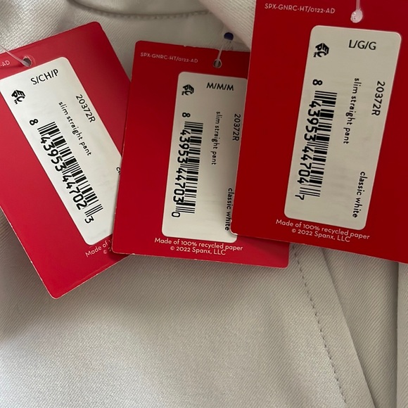 NWT! SPANX Slim Straight Pant Classic White Style20372 XS,S,ST,M,MT,L,LT,XLT,1X - Picture 9 of 12